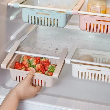 Органайзер за хладилника Чекмедже за съхранение Чекмеджето за хладилник с Пластмасов Контейнер за Съхранение на Плодове, Яйца, Кутия за съхранение на продукти, Кухненски Принадлежности