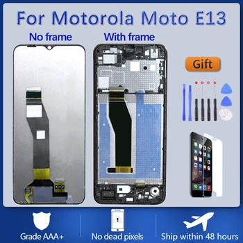 оригинален 6,5 инча за Motorola Moto E13 LCD дисплей със сензорен панел Digiziter в събирането на за Motorola Moto E13 LCD дисплей с рамка