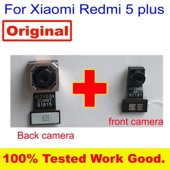 Оригиналната задна голяма основната камера за обратно виждане за Xiaomi Redmi 5 Plus, модул предна малка предна камера 5Plus, гъвкав кабел MEE7 MEG7