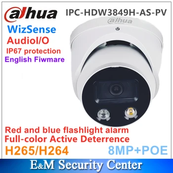Оригиналната Мрежова камера WizSense Dahua IPC-HDW3849H-AS-PV (S4) 8-мегапикселова системата за Активно възпиране с фокусно разстояние на Очната ябълка WizSense