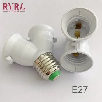 Основата на лампата E27-2E27 2 В 1 Двойна Адаптер За Контакта E27 Огнеупорна За Led Лампи удължителен кабел Конвертор и Сплитер Штекерный Инструмент
