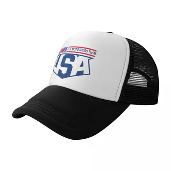ОФИЦИАЛНАТА бейзболна шапка на ОТБОРА на САЩ по мотокрос, шапка на луксозна марка, спортни шапки с качулка, детска шапка, мъжки дамски