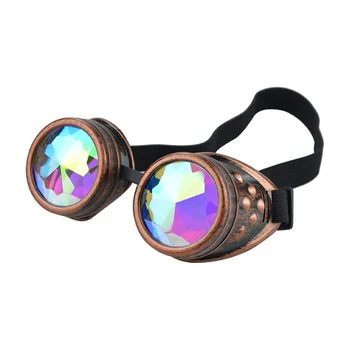 Очила във викториански стил в стил steampunk, цветни лещи, окулярная лупа, ретро мотоциклетни очила за пилоти, Директна доставка