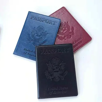 Персонализирани Калъф за Американски Паспорт от Изкуствена Кожа Калъф За Паспорт за Пътуване, Американски Калъф За Паспорт Унисекс чанта за Носене За Бизнес Паспорт за Пътуване