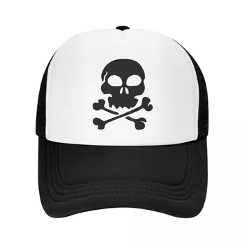 Персонални бейзболна шапка с череп Забавна Роджър и Пиратски флаг, Дамски Мъжки Регулируема Шапка на шофьор на камион, Градинска Шапка възстановяване на предишното положение, Слънчеви шапки