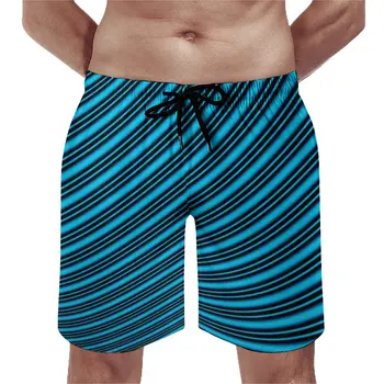 Плажни шорти Blue Lines с модерен художествен принтом, качествени плажни шорти, модни топене големи размери, мъжки
