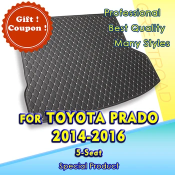 Подложка за багажник на автомобил Toyota Prado (пет места) 2014 2015 2016 Килим за карго подложка, Аксесоари за интериор, калъф