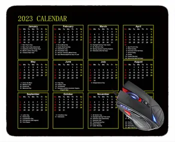 Подложка за мишка с календара на 2023 година, Светло зелено монофонични противоскользящий гумена подложка за мишка с трайни прошитыми ръбове