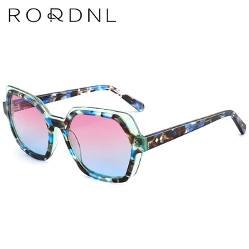 Поляризирани оптични, слънчеви очила, дамски висококачествени геометрични модни слънчеви очила, извънгабаритни ацетатные очила на едро UV400