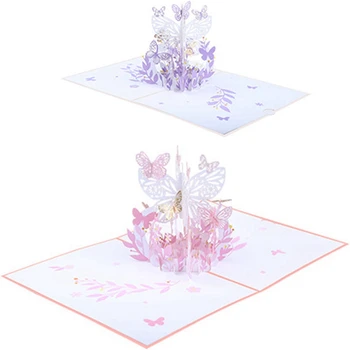 Пощенска картичка с изображение на пеперуди, Ръчно изработени Картички с 3D пеперуди за Деня на майката