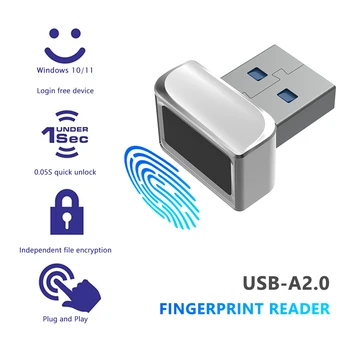 Преносим USB модул, четец за пръстови отпечатъци от с сплав, биометричен скенер, система за заключване, мини замък, скенер отключване, безопасно заключване за преносими КОМПЮТРИ