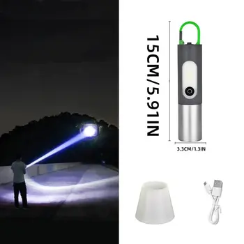 Преносим мини-фенерче със силно осветление, USB Акумулаторна ключодържател, работно лампа за Къмпинг на открито, led фенерче, Водоустойчива лампа-фенерче