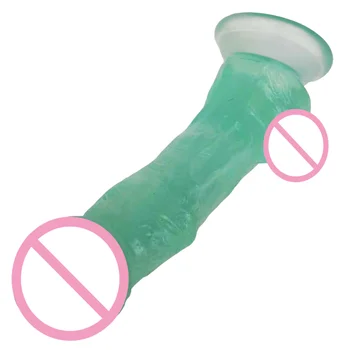 Прозрачен вибратор 20 * 4,5 см, реалистичен мек пениса, мастурбатор, търтей, секс-играчки