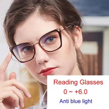 Прозрачни квадратни Очила, дамски антибликовые очила за четене, блокиране на синя светлина, луксозни дизайнерски очила в червената оптични рамки