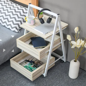 Проста дървена нощно шкафче в скандинавски стил за спалнята, гардероб за съхранение вкъщи, на дивана, приставной масичка на колела, шкаф за мързелив спални