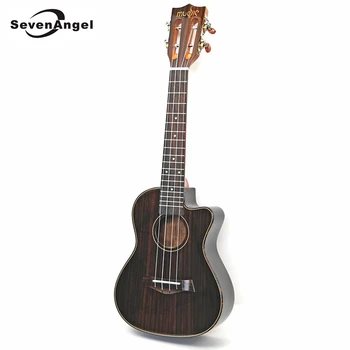 Професионална висококачествена ukulele с гланцов покритие от розово дърво, 23-инчов електрическа китара, 4 струни, без да се ъгъл на наклона, ukulele с еквалайзер го получите