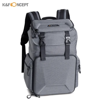 Раница за фотоапарат K & F CONCEPT, чанта за фотография, водоустойчив, износостойкая, със сваляема закопчаване-разделител за 1 камера и 4 лещи