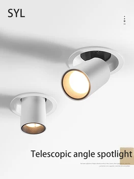 Растягивающийся led spot лампа SYL, Вградени точка осветление на КОЧАН с Регулируем ъгъл на наклона, Телескопична тавана лампа за дневна, магазин на верандата, Снимка