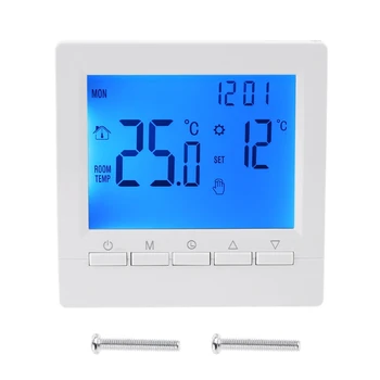 Регулируем термостат за подгряване на пода за интелигентен контролер за отопление Панел за контрол на температурата с LCD дисплей Durab