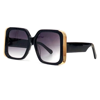 Ретро Слънчеви Очила Женски мъжки в Луксозна Метална Квадратна рамка Модерен Дизайн, Големи Слънчеви Очила Дамски Слънчеви очила