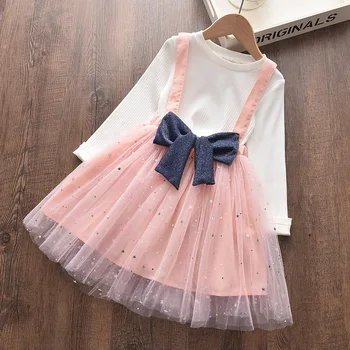 Рокля за момичета Нова лятна бебешка рокля на принцеса за момиченца шарени премяна Детски дрехи Vestidos с цветен модел Костюми за момичета Коледа