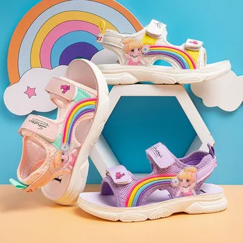 Сандали за момичета 2023 Летни нови детски сандали среден и голям размер, детска мода, малката принцеса, детски спортни сандали с меко дъно