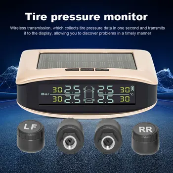 Сензор TPMS система за контрол на налягането в автомобилните гумите Външни датчици за налягане в гумите за 4-колесни автомобили, Инструменти Слънчевата енергия за кола