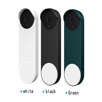 Силиконов калъф за крилото на разговора Google Nest Video Doorbell (модел с батерия 2021), не е съвместим с кабелна модел, предпазва от ултравиолетови лъчи, бял