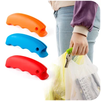 Силиконова дръжка за носене ярки цветове, защита за пръстите при закупуване на тежки предмети, Трудозатратная дръжка с брелоком за ключове, аксесоар за пазаруване