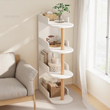 Скандинавска bookshelf за хола, Мебели за дома Модерна Минималистичная Ультраузкая bookshelf Креативен Дизайн на Кабинет Прости рафтове