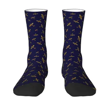 Сладък мъжки чорапи за военни самолети Spitfire, дишащи топли Чорапи за екипажа на самолета с 3D печат, пилот-летец, изтребител