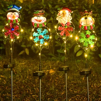 Слънчев Коледна лампа LED Снежен човек, Лосове, Penguin, етаж лампа, декоративна лампа на двора, на тревата