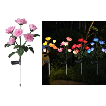 Слънчевата градинска лампа с рози за украса на озеленяване на вътрешния двор M89B