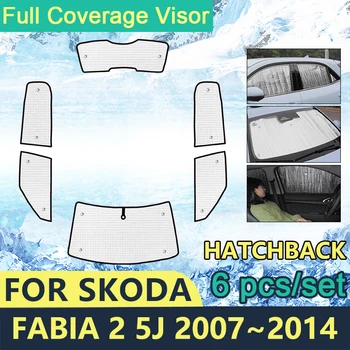 Слънчеви очила с пълно покритие за Skoda Fabia 2 5J 2007 ~ 2014 Автомобилни аксесоари за стъкла козирка от слънцето 2013 2012 2011 2010 2009
