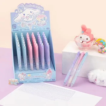 Стираемые гел химикалки Sanrio Hello Kitty 36шт серия Kawaii Ocean се Отличават със Свежест и Желеобразным цвят, а учениците Използват Синьо гумичка Moe