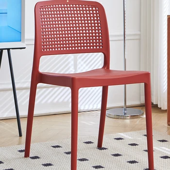Столове за трапезария за възрастни, от смола, за отдих в балкона, стол за почивка на пода, червен шезлонг с подкрепата на облегалката, съвременни мебели WXH35XP