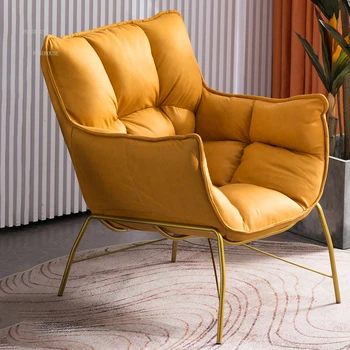 Столове за хол от скандинавски тъкан, дизайнерско мързелив стол с облегалка за односпального на мека мебел, Мебели за дома, луксозен диван-стол за почивка на балкона