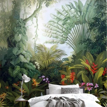 тапети средновековен рисованный тропически гори, растителност, пейзаж, ТЕЛЕВИЗИЯ-на фона на стената, хол, спалня, 3D тапети
