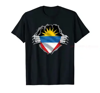 Тениска с флага Super Antiguan Heritage Proud Antigua Roots от 100% памук, мъжки и дамски УНИСЕКС тениски, Размер S-6XL