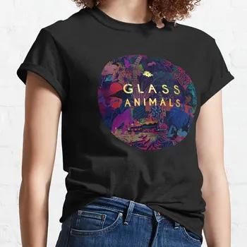 Тениска със стъклени животни, дамски дрехи, тениски с графичен дизайн