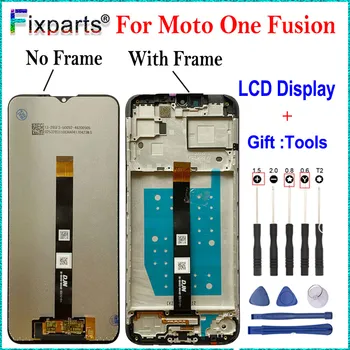 Тестван Добре с LCD дисплея, За да Motolora One Fusion LCD дисплей с сензорен екран Digiziter В Събирането на Замяна За Мото One Fusion XT2073-2 LCD