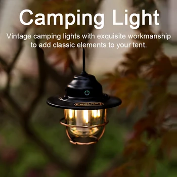 Уличен фенер за къмпинг, ретро лампа за къмпинг, led лампа за палатка, водоустойчив с 7 режима на осветление, дръжка за къмпинг, палатка, градина, двор