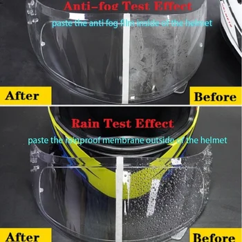 Универсален Мотоциклет шлем с противотуманной фолио и дъждовна фолио, Трайно нанопокрытие, стикер на филма, Аксесоари за каска