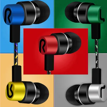 Универсални стерео слушалки в ушите 3,5 мм, слушалки-втулки за мобилен телефон, преносим, с повишен бас, за малки системи на открито