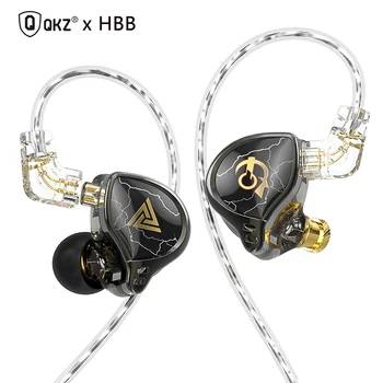 Ушите QKZ x HBB КОЛ Настройка Тона, професионални слушалки, тапи за уши, титановая съставна бленда, динамични слушалки