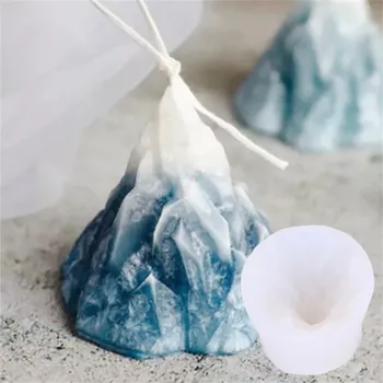 Форма за свещи 3D Айсберг Снежна Планина силиконова форма на DIY Ароматерапия гипсови аксесоари за направата на свещи Домашен занаят Украса на Свещи
