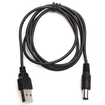 Цената на едро е най-Доброто промоция 1 m USB-порт, 5.5 x 2,1 mm 5 В dc Жак за съединител за захранващ кабел черен За продажба