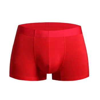 Червено мъжко бельо, безшевни модални шорти за момчета в Годината на Тигъра, на късмет и празнично бельо, мъжко секси бельо