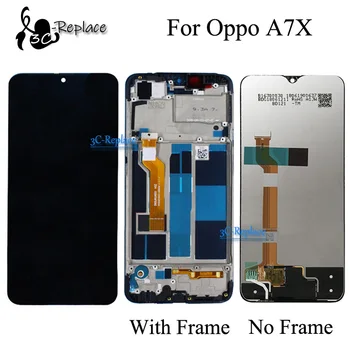 Черно 6,3-инчов нов за Oppo A7X пълен LCD сензорен дисплей и цифров преобразувател в събирането с Рамка
