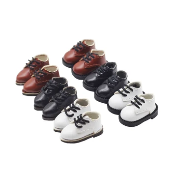 Черно-Бяла Блестяща Кожена стоп-моушън Обувки Obitsu 11 ob11 стоп-моушън Обувки с Остър петите си Сам 